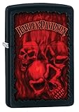 Zippo Harley-Davidson Black Matte Lighter with Skulls