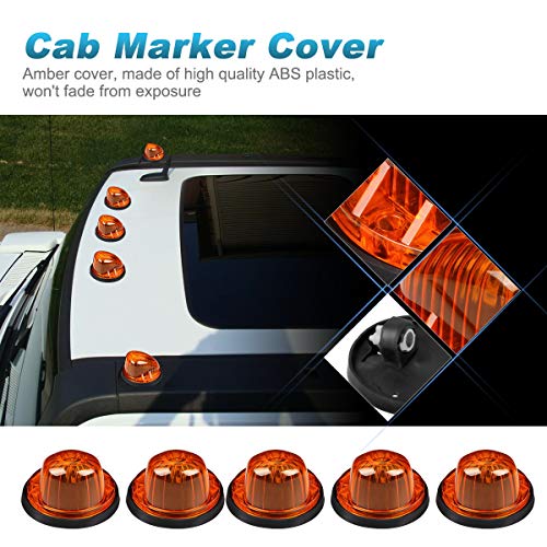 5pcs 3.2/'/' Smoke Round-Shape Cab Marker Light  Cover for Suburban//Blazer//GMC