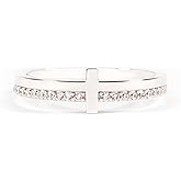 STORYJEWELLERY Cross Rings for Women, 925 Sterling Silver Purity Ring with Cubic Zirconia, Dainty Christian Jewelry, Confirmation and Baptism Gifts