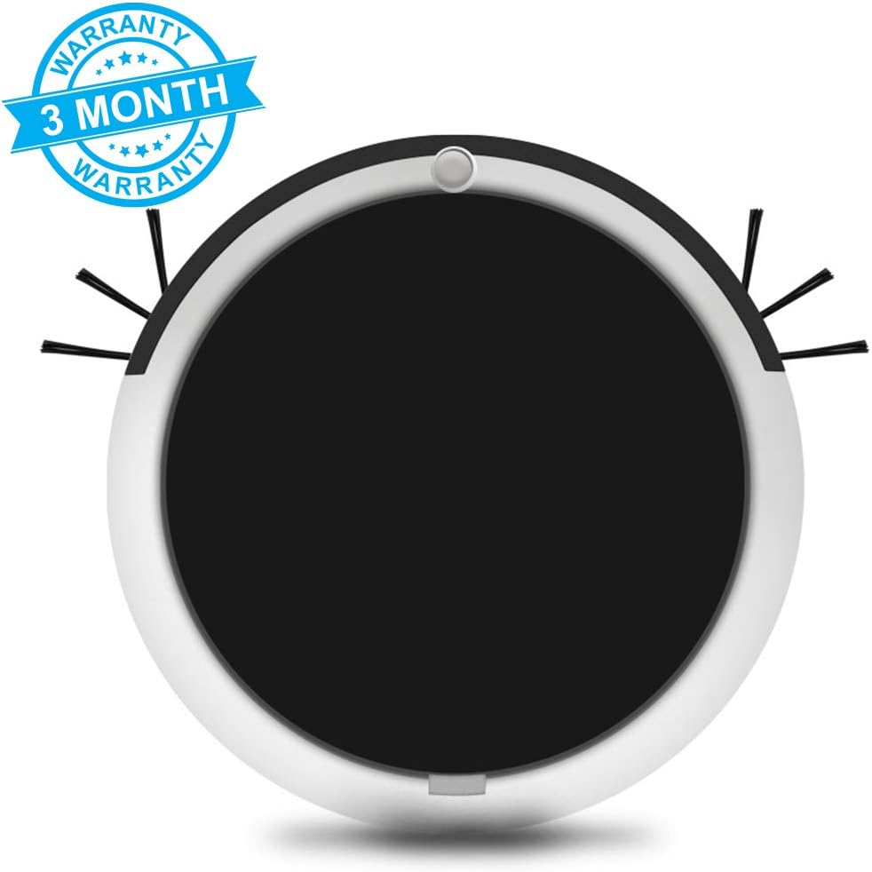 GJF Robot Vacuum Cleaner and Mop, 3 in 1 Vacuum Cleaner,500Pa Strong Suction,USB Rechargeable,for Pet Hairs, Hard Floor & Medium Carpet(Black)