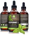 La Lune Naturals Peppermint Oil Large 4 oz Bottle with Dropper 20 Recipes Included