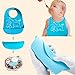 2 Pack Waterproof Silicone Bibs - Silicone Feeding Bibs, Toddlers Baby Bibs