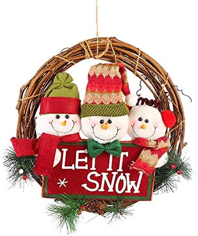 Keliour Front Door Wreath Christmas Wreath, 33cm Hanging Ornament Door Decor Wreath With Hanging Hook For Christmas Party Stunning Spring Door Wreath (Color : 01)