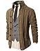 H2H Mens Regular Fit Soft Shawl Collar Cardigan Sweater with Ribbing Edge BEIGE US M/Asia L (KMOCAL020)
