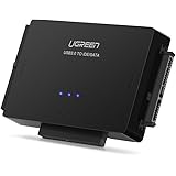 UGREEN USB IDE Adapter USB 3.0 to Sata IDE Hard Drive Converter Combo for 2.5" 3.5" IDE SATA SSD Hard Drives Disks with 12V 2A Power Adapter and USB 3.0 Cable for Laptop