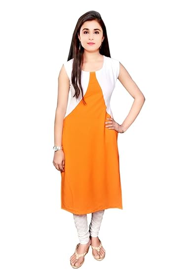 Orange kurti amazon Clearance