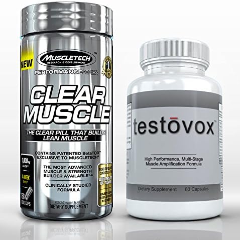 Clear Muscle + Testovox HARDCORE Supplement Stack: Build Size Strength Lean Mass