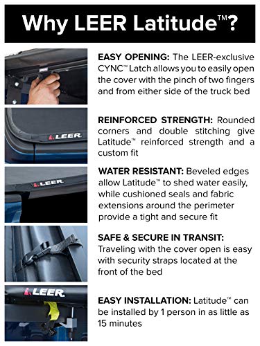 LEER Latitude | Fits 2009-2018 & 2019 Classic Style Dodge Ram, Bed Size 5'7" | Easy Install, Soft Tri-Fold Truck Bed Tonneau Cover