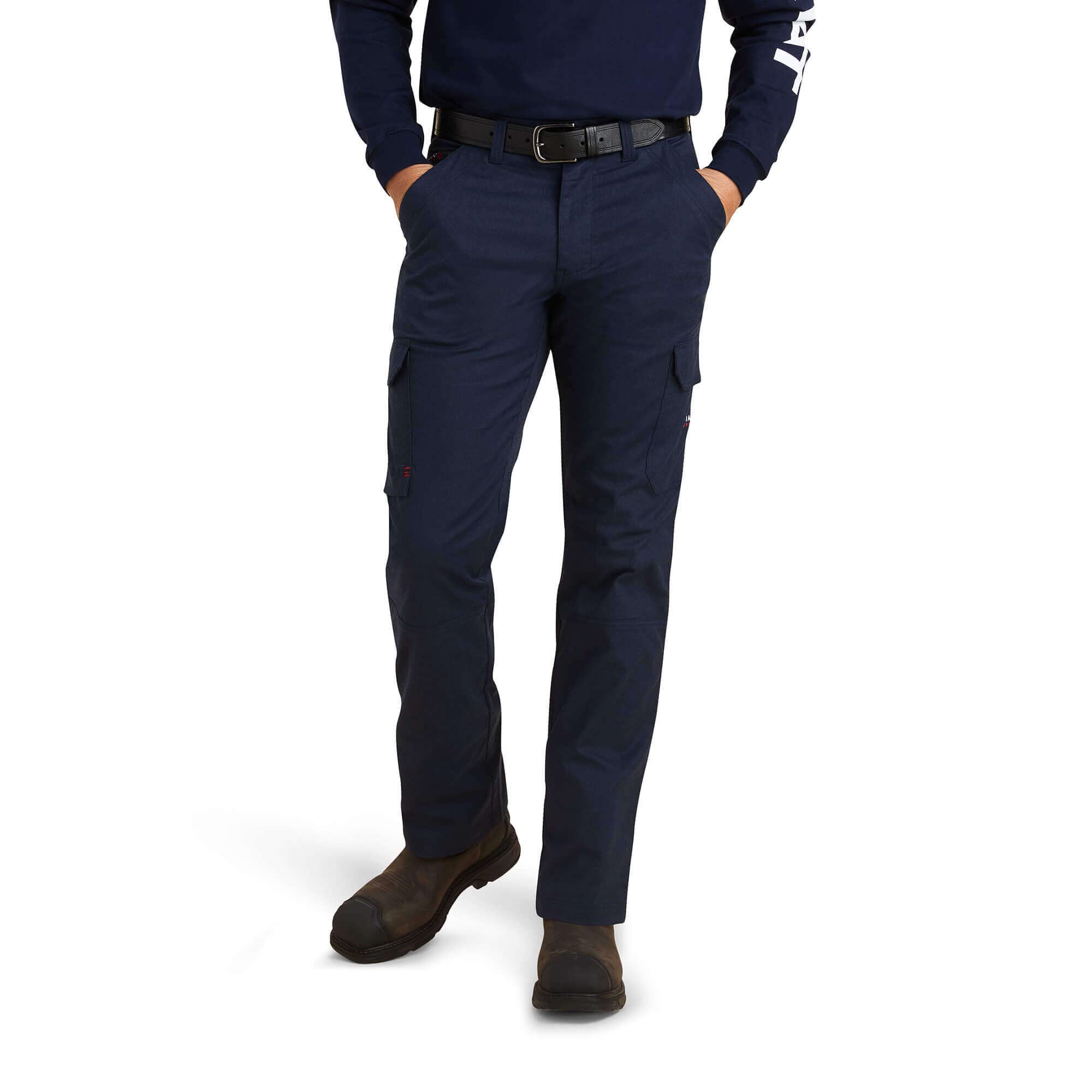 ARIAT Men’s FR M7 Slim Duralight Stretch Ripstop Straight Pant, Fr Navy, Size 34L x 34W