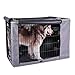PETSFIT Dog Crate Cover,42 Inch Kennel Cover for Wire Dog Crate, Double Doors, Mesh Window, Flap On The Top and Back is Detachable, Dog Cage Cover Grey