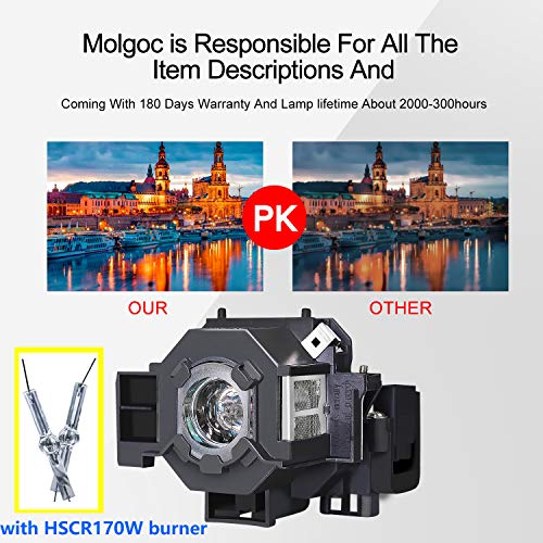 for EPSON ELPLP42 V13H010L42 EX90 H330A Replacement Lamp by Molgoc (180days Warranty)
