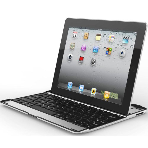 MiniSuit Aluminum Finish Keyboard Case + Velvet Velour Pouch For Apple iPad 4, 3, 2