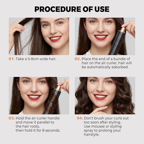 5 in 1 Blow Dryer Brush, Upgrade Hair Dryer Brush Set Negative Ion Air Styler Curling Wrap Air Curler, Hot Air Brush Curling Iron Hair Styling Tools As A Gift for Straight/Curl/Dry/Smooth