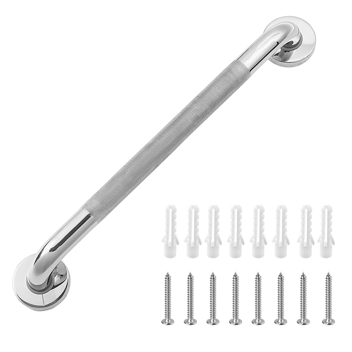 Abimars Bathroom Grab Rails 500mm, 304 Stainless Steel Shower Hand Rail for Elderly Anti-Slip Grip Safety Shower Hand Rail for Bath, Toilet & Stairs