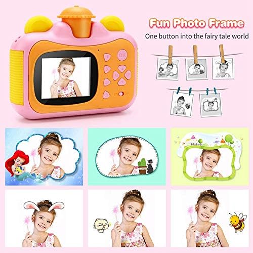 Fltaheroo Portable Instant Print Camera Toy Camera with Print Paper Digital Print Camera Birthday Gift for Kids Pink