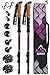Alpine Summit Trekking Poles - 2-pc Pack Adjustable Hiking or Walking Sticks - Strong, Lightweight Aluminum 7075 - Quick Adjust Flip-Lock - Cork Grip, Padded Strap
