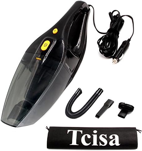 Car Vacuum Cleaner 120W, Tcisa 12V Wet Dry Portable Handheld Auto Hand Vacuum Cleaner for Car with 14.7FT Power Cord, Black