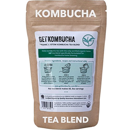 Get Kombucha, Certified Organic Kombucha Tea Blend - (60 Servings) 4 Ounce (Best Tea For Kombucha)