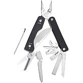 ROXON Flex Titan S805G Modular Design tool Replaceable blade and Implements | full size scissors and knife Customizable Tools 16 in 1 multi tool for Outdoor &amp; Camping (Black)
