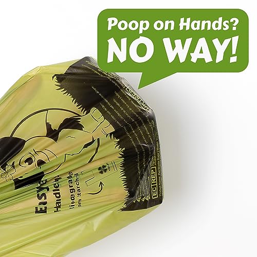 YORJA Tie Handles Dog Poo Bags, 440 Pet Poop Bags, Thick and Strong 100% Leak-Proof Biodegradable Cat Litter Waste Bags