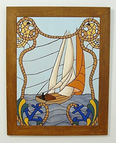 Nautical, Anchors Away Sailboat Wood Sculptured Wall Decor, Wood plaque , Intarsia Wall Art