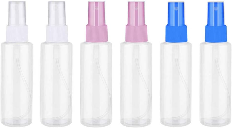 Fine Mist Spray Bottle, Refillable & Reusable Portable Travel Empty Plastic Split Bottle for l Essential Oils Perfumes (6Pc 100ML)