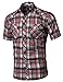 Western Casual Button Down Shirt Red Black Size M
