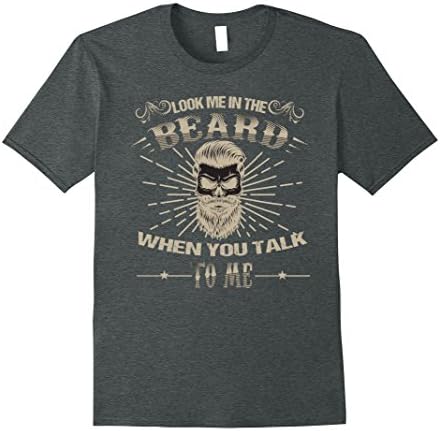 Mens Funny Talk To The Beard Bearded Men T Shirt gift  XL Dark Heather
