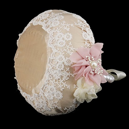 Flower Girl Basket Ribbon Bow Pearl Handle Silk Satin Lace Flower Basket for Wedding Bridal Ceremony Party Decoration Supplies - Thumbnail 3