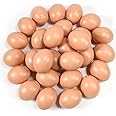 30-Piece Bag of Realistic Brown Chicken Eggs, Artificial Nest Plastic Eggs for Kids Pretend Play Food Poultry Imitation Playset and Easter Egg Basket Fillers