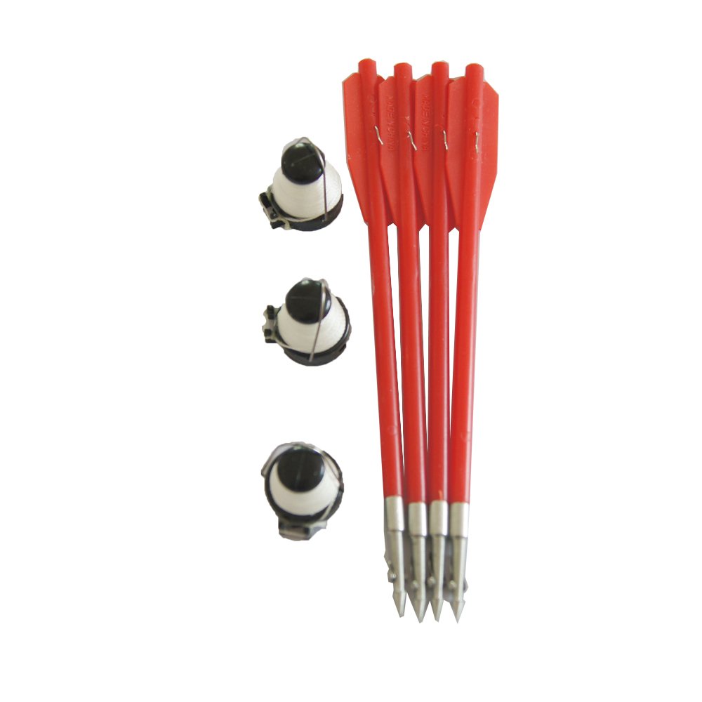 jiexi hwyp 1 pack of 4 Fishing Bolts For 50 to 130 Pounds Crossbow with 3 Fishing Line Red Color