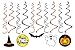 jollylife 30Ct Halloween Hanging Swirl Ceiling Haunted House Decorations Family Kid Friendly - Pumpkin/Witches /Hats/Bats /Ghost Party Supplies Creepy Decor