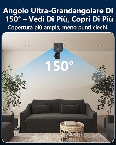 Mini Camera, 4K Indoor Surveillance Camera, Spy Camera with Night Vision, Low Consumption and Long Life 50 Days, Cloud Test 30+ Local Memory, for Home/Pets Security