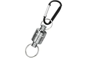 CRAZY SHARK Magnetic Net Release for Fly Fishing, Aluminum Fishing Net Magnet, Fly Fishing Net Holder Retractor with Carabine