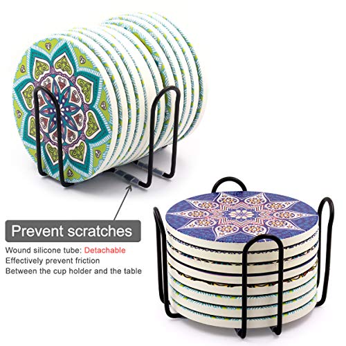 Coaster Holder Black Iron Metal Wire 4.5 Inch-Fits 4 to 9 Pieces of Round and Square Coasters,Set of 2 Pack - Thumbnail 5