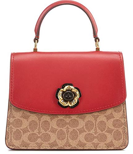 coach coated canvas signature parker top handle bolsa