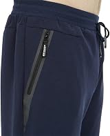 HCSS Mens Joggers Tracksuit Bottoms Navy Size L with Zip Pockets Elastic Waist view 5