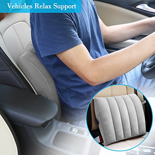 Simptech Lumbar Support Cushion, Portable and Inflatable Lumbar Pillow,Comfort for Car ,Office Chair,Home ,Travel,Camping