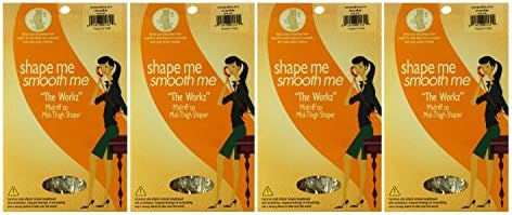 4 Sets Shape Me, Smooth Me "The Workz" Slimming Midriff to Mid-Thigh Body Shaper, Medium