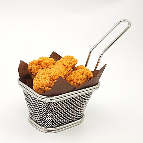 B001 Stainless Steel Mini Fry Basket, Present Fried Food, Table Serving, Small Size