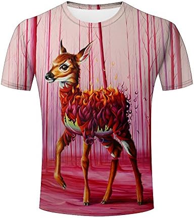 Hot Sale Men Novelty 3D Cartoon Fashion Printing Crew Neck Summer Tops Short Sleeve Casual Graphics T-shirt Funny Design Colorful Tees L