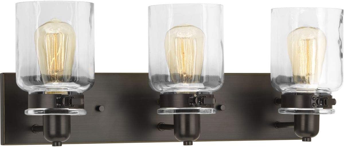 Calhoun Collection Antique Bronze Three-Light Farmhouse Bath Vanity Light - - 