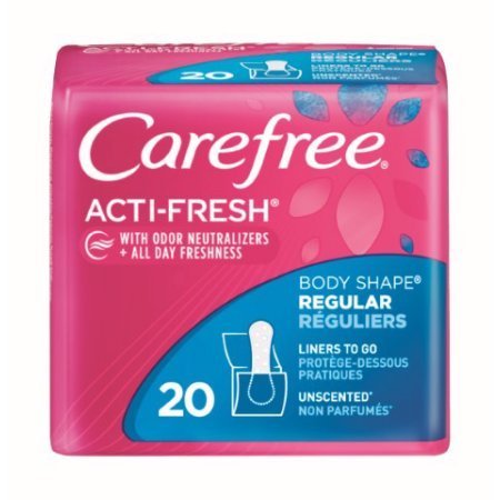Carefree Acti-Fresh Body Shape Regular to Go Unscented Pantiliners, 20 Count (Pack of 6) - //coolthings.us