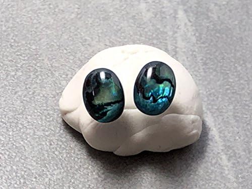6x8mm Oval Blue Green Paua Shell and Sterling Silver Post Earrings