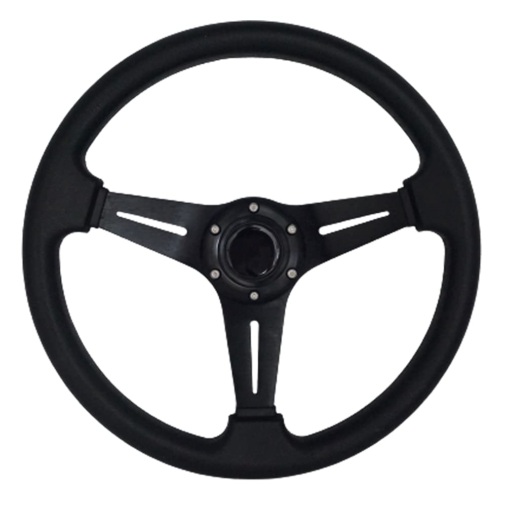 Photo 1 of YEHICY 13.8” Auto Racing Steering Wheel Flat Drifting 6 Bolts Car Sport Steering Wheel Pu Leather and Aluminum Spokes with Horn Button