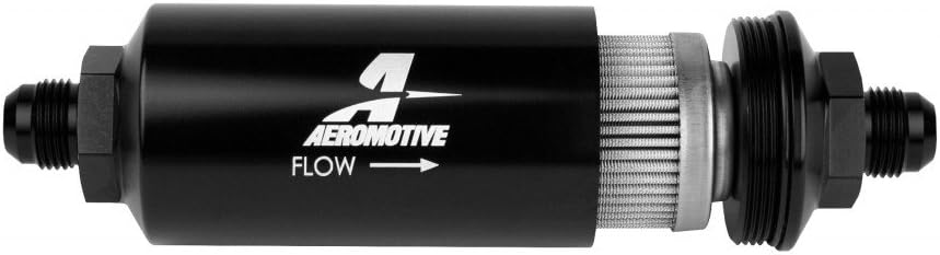 Aeromotive 12379 In-Line Filter (- AN -08 Male 100 Micron Stainless Steel Element)