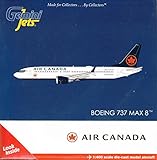 GeminiJets Air Canada B737 MAX 8 C-FTJV 1:400 Scale Diecast Model Airplane, White