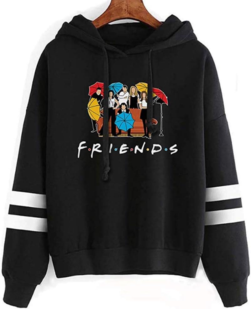 LHAYY Women’s Teen Girls Casual Loose Top Letters Print Pullover Friend Hoodie Sweatshirt Friend TV Show Merchandise