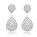 Long Way Bridal Wedding Jewelry Beautiful Dazzle Crystal Dangle Fashion 3D Earring Silver Plated…