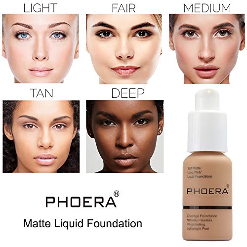 PHOERA Concealer Foundation,Matte Oil Control Concealer Foundation Cream,Long Lasting Waterproof Matte Liquid Foundation (Tan 108) - Thumbnail 4